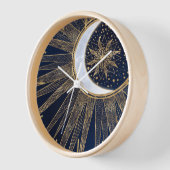 Elegant Blue Gold Sun Moon Mandala Uhr (Winkel)