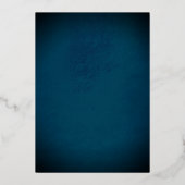 Elegant Blue Gold Tiara Rose Quinceanera Folieneinladung (Rückseite)