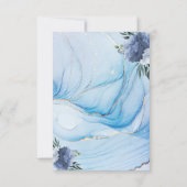 Elegant Blue & Gold Wedding RSVP Card  Karte (Rückseite)