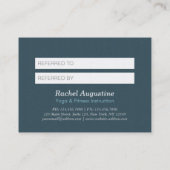 Elegant Blue Gold ZEN Symbol Referrkarte Empfehlungskarte (Rückseite)