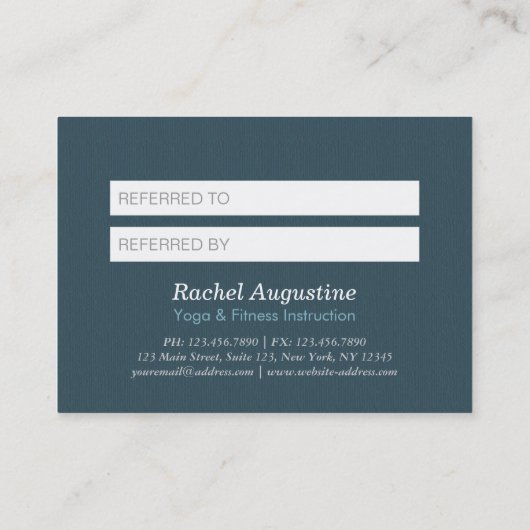 Elegant Blue Gold ZEN Symbol Referrkarte Empfehlungskarte (Rückseite)