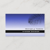 Elegant Blue Gradient Modern mit Palmblättern Visitenkarte (Vorderseite)
