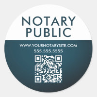 Elegant Blue Gradient QR Code Notary Business