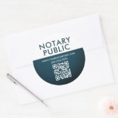 Elegant Blue Gradient QR Code Notary Business Runder Aufkleber (Umschlag)