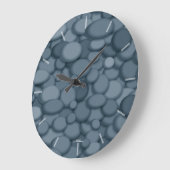 Elegant Blue Gray River Rock Clock Große Wanduhr (Winkel)