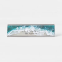 Elegant Blue Green Beach Script Surf Instructor