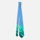 Elegant Blue Green Floral Krawatte (Rückseite)