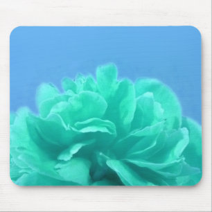 Elegant Blue Green Floral Mousepad
