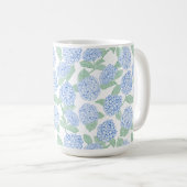Elegant Blue Green Hydrangea Preppy Kaffeetasse (VorderseiteRechts)