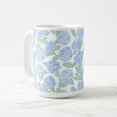 Elegant Blue Green Hydrangea Preppy Kaffeetasse (Vorderseite Links)