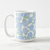 Elegant Blue Green Hydrangea Preppy Personalised Kaffeetasse (Links)