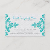Elegant Blue Green Lace White Damasks Visitenkarte (Rückseite)