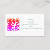 Elegant Blue Green Watercolor Östhetician & QR Visitenkarte (Rückseite)