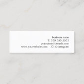 Elegant Blue Grey Faux Gold Stripe Beauty Mini Visitenkarte (Rückseite)