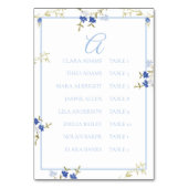 Elegant Blue & Grey Wedding Seating Chart Card Tischnummer (Vorderseite)