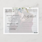 Elegant Blue Gum Foliage Save the Date Postkarte (Rückseite)