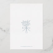 Elegant Blue Hand Drawn Bow Ribbon Save the Date Folieneinladung (Rückseite)