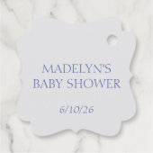 Elegant Blue Hand Drawn Floral Vines Geschenkanhänger (Rückseite)