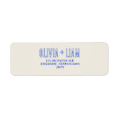 Elegant Blue Hand Written Retro Funky Wedding (Vorne)