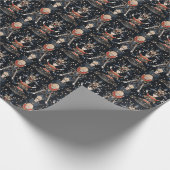 Elegant Blue Harlequin, Black Geschenkpapier (Ecke)