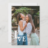 Elegant Blue Heart Photo Fancy Love Wedding Save The Date (Vorderseite)