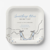 Elegant Blue Heels Bridal Shower Pappteller (Vorderseite)