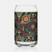 Elegant Blue "Heritage Inspiriert Patterns" Drinkw Dosenglas (Links)