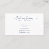 Elegant Blue Holographic Lash Techniker Visitenkarte (Rückseite)