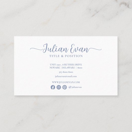 Elegant Blue Holographic Lash Techniker Visitenkarte (Rückseite)