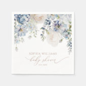 Elegant Blue Hydrangea Baby Shower Napkins Serviette (Vorderseite)