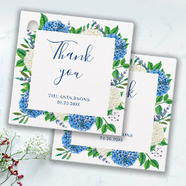 Elegant Blue Hydrangea Babydusche Vielen Dank Geschenkanhänger