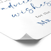 Elegant Blue Hydrangea Beratung & Wünsche Hochzeit Poster (Ecke)