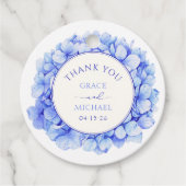 Elegant Blue Hydrangea Blume Wedding Vielen Dank Geschenkanhänger (Vorderseite)