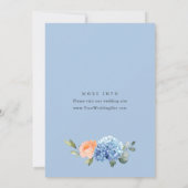 Elegant Blue Hydrangea Blush Pink Roses Wedding Einladung (Rückseite)