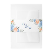 Elegant Blue Hydrangea Blush Pink Roses Wedding Einladungsbanderole (Vorderseite Beispiel)