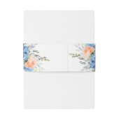 Elegant Blue Hydrangea Blush Pink Roses Wedding Einladungsbanderole (Rückseitenbeispiel)