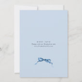 Elegant Blue Hydrangea Bow Ribbon Graduation Party Einladung (Rückseite)