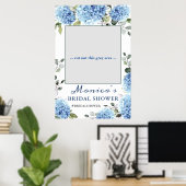 Elegant Blue Hydrangea Brautparty Foto Prop Poster (Heimbüro)