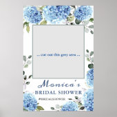 Elegant Blue Hydrangea Brautparty Foto Prop Poster (Vorne)