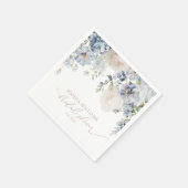 Elegant Blue Hydrangea Brautparty Napkins Serviette (Ecke)