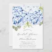Elegant Blue Hydrangea Bridal Dusche Einladung (Vorderseite)