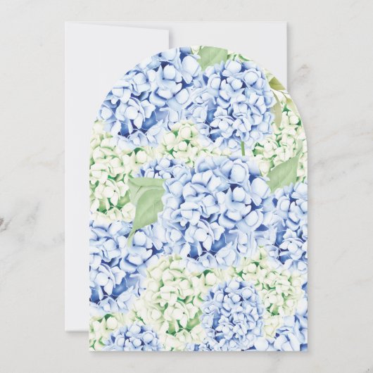 Elegant Blue Hydrangea Bridal Dusche Einladung (Rückseite)