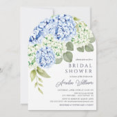 Elegant Blue Hydrangea Bridal Dusche Einladung (Vorderseite)
