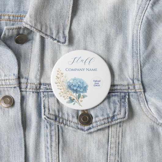 Elegant Blue Hydrangea Dankeschön-Logo Button (Beispiel)