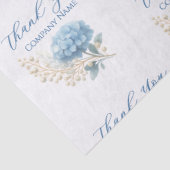 Elegant Blue Hydrangea Dankeschön-Logo Seidenpapier (Ausschnitt)