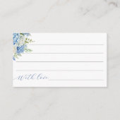 Elegant Blue Hydrangea Date Night Ideas Jar Game Begleitkarte (Rückseite)