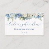 Elegant Blue Hydrangea Date Night Ideas Jar Game Begleitkarte (Vorderseite)