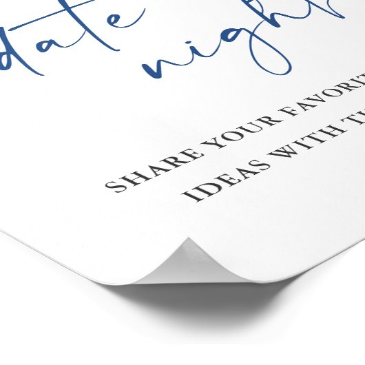 Elegant Blue Hydrangea Date Night Ideas Wedding Poster (Ecke)