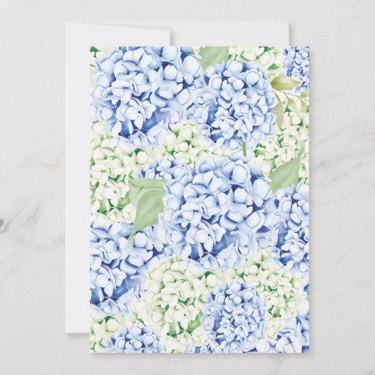 Elegant Blue Hydrangea Erste Kommune Einladung (Rückseite)