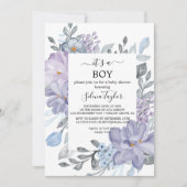 Elegant Blue Hydrangea | Es ist eine Baby-Dusche Einladung (Vorderseite)